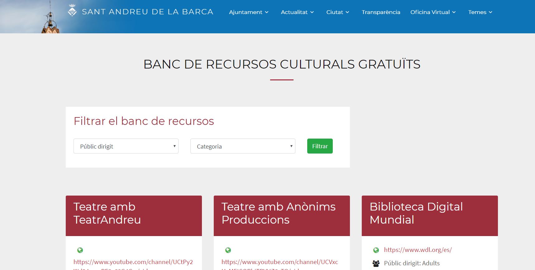L’Ajuntament de Sant Andreu de la Barca crea un banc de recursos culturals gratuïts 